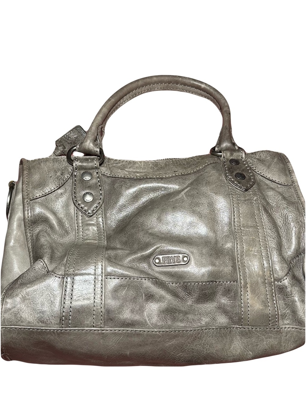 Frye Silver-Tone Leather Satchel